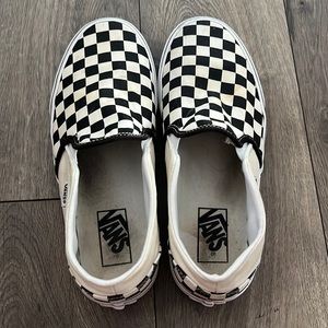 Checkered slip on vans